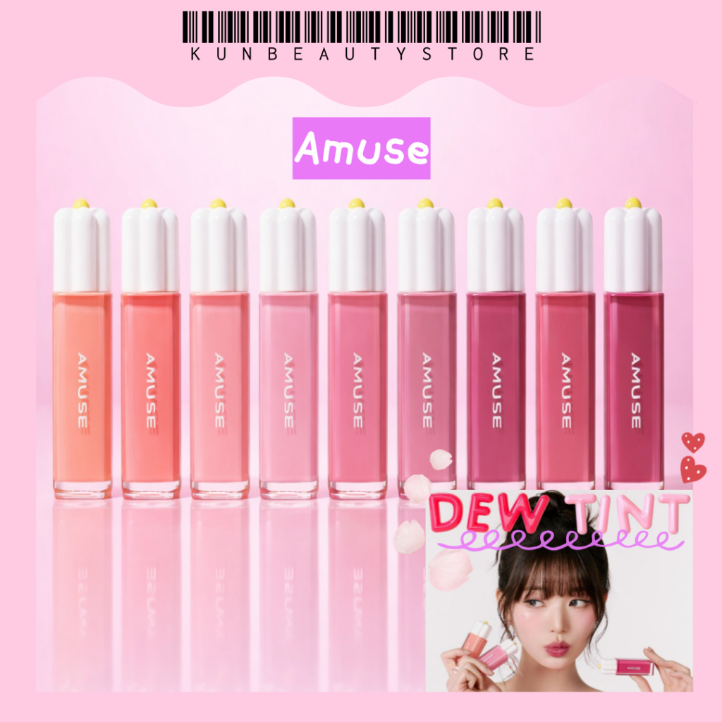 AMUSE Dew Tint 4g (13 Màu) DEW WATER TINT BEST SELLER Glass Glow Lips Nhẹ & Lâu trôi