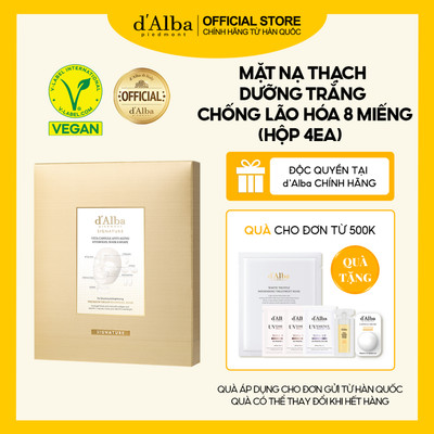 [d’Alba Official] Dòng cao cấp - Mặt nạ thạch dưỡng sáng da chống lão hóa 8 miếng (hộp 4ea)