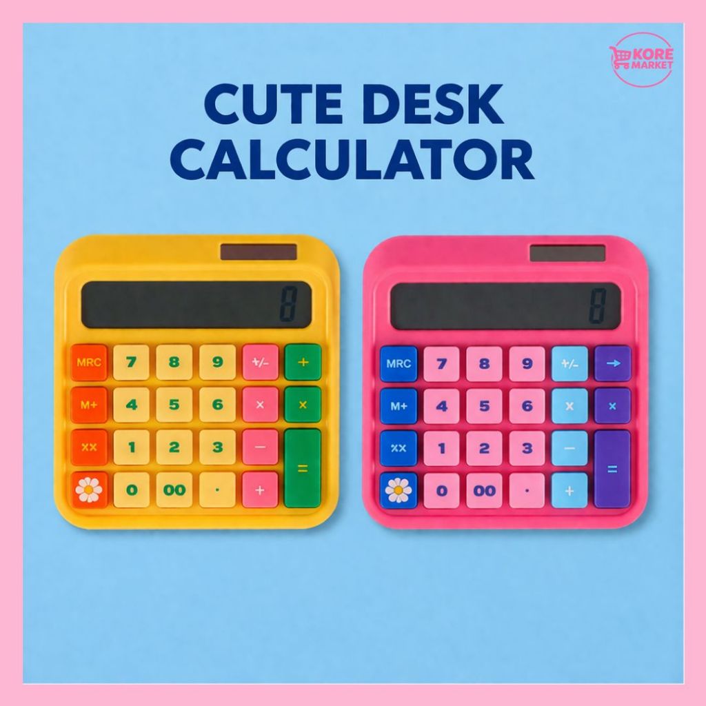 WIGGLE WIGGLE CUTE DESK CALCULATOR VÀNG PINK VĂN PHÒNG MỤC