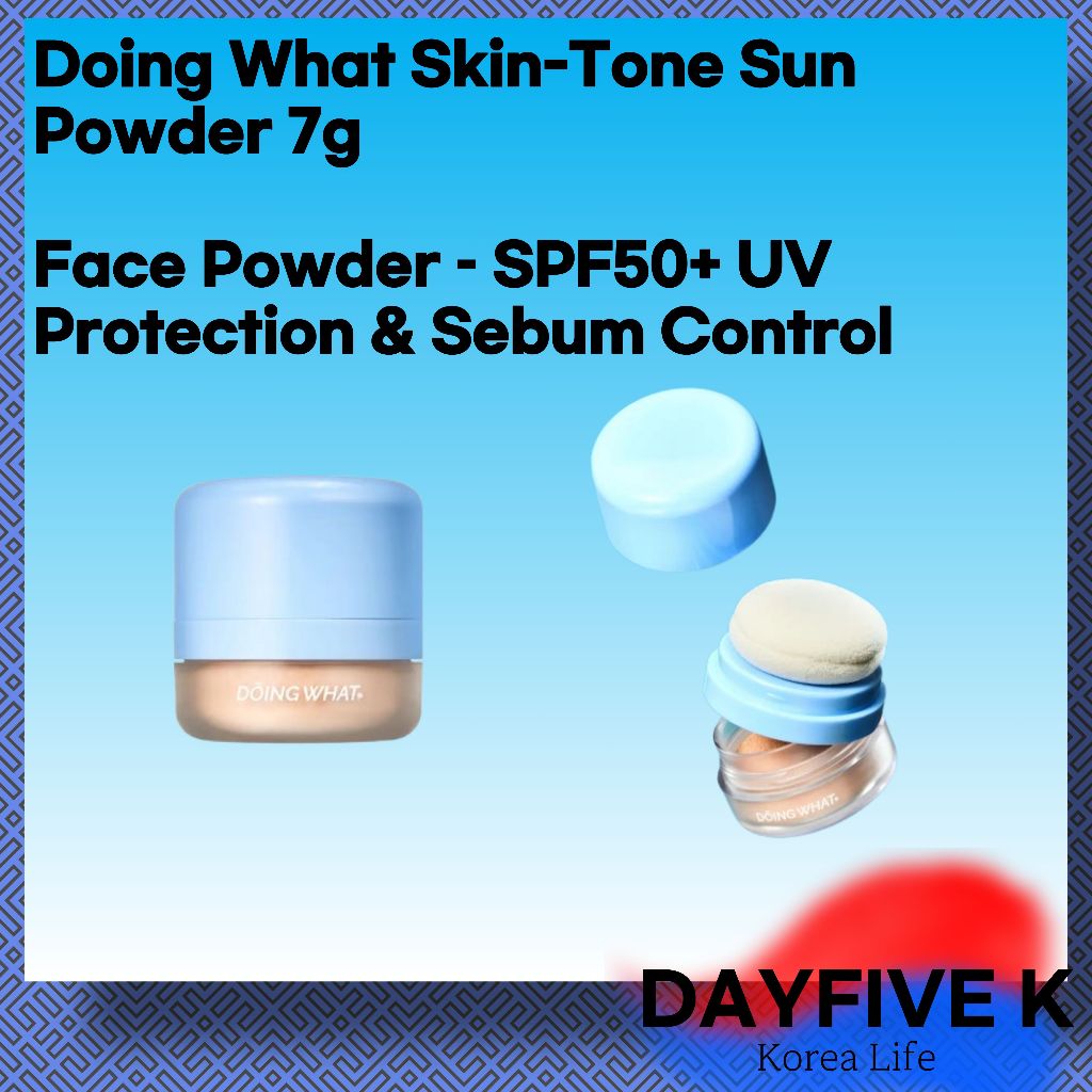 Doing What Skin-Tone Sun Powder 7g Face Powder – SPF50 + Chống tia cực tím & Kiểm soát bã nhờn