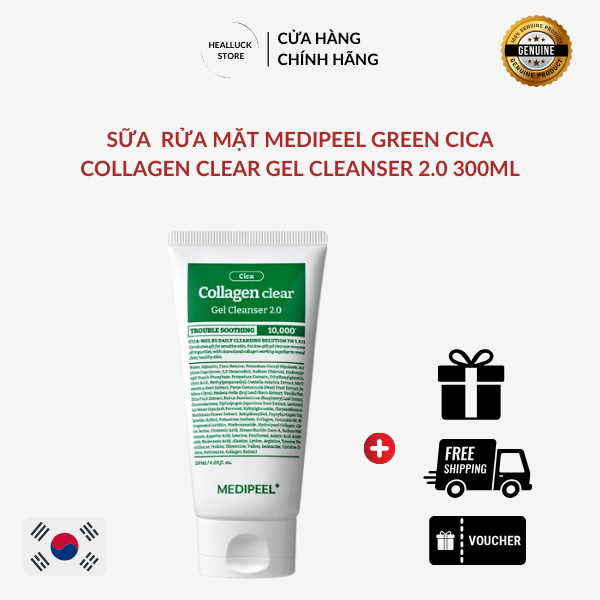 [MEDIPEEL] Sữa Rửa Mặt Medipeel Green Cica Collagen Clear Gel Cleanser 2.0 300ml