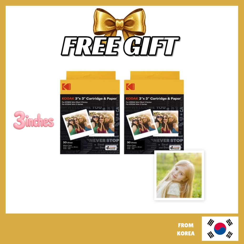 [KODAK] Hộp phim 4PASS 3 x 3 inch 30 tờ 1 hộp / Phim cổ điển KODAK Mini Shot 3