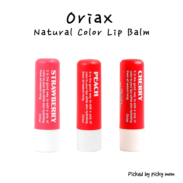#K-DAISO COSMETIC # Oriax Son dưỡng môi màu tự nhiên 4.8g | Hoa hồng anh đào / San hô đào / Hồng dâu