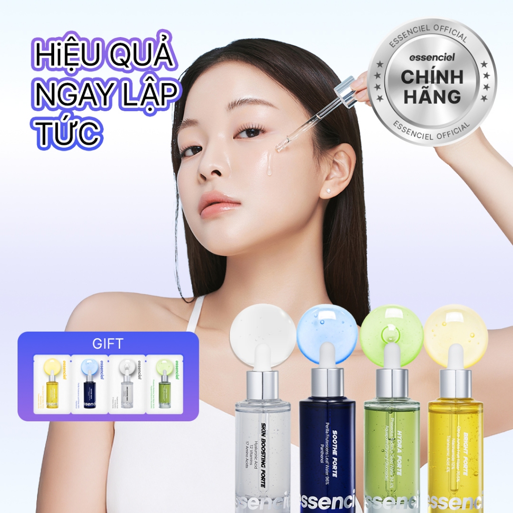 [Essenciel Chính Hãng] Bộ 4 Serum Essenciel – Dưỡng Ẩm, Làm Dịu, Giảm Đỏ & Làm Sáng Da 50ml | Hàn Qu