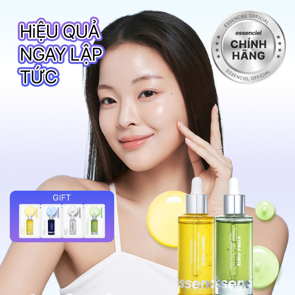 Essenciel Bright & Hydra Forte Serum 50ml x2 – Dưỡng Sáng, Dưỡng Ẩm | Hàn Quốc