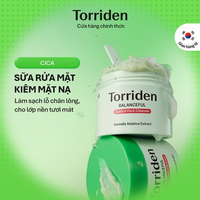 [Torriden Chính hãng] Sữa rửa mặt kiêm mặt nạ BALANCEFUL CICA, 120g, Pack cleanser