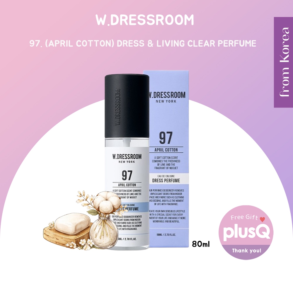 [W.DRESSROOM] 97. April Cotton - Nước Hoa Dress & Living Clear 80ml / TỪ HÀN QUỐC