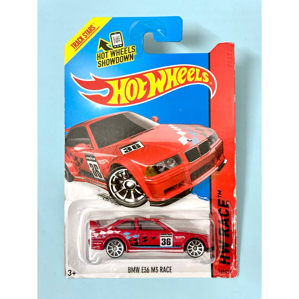Hiếm - Xe mô hình HotWheels BMW E36 M3 RACE (Card không hoàn hảo)