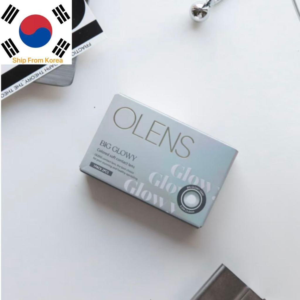 Ống kính áp tròng Olens Big Glowy Grey 2P (1 tháng), ống kính hàn quốc, ống kính