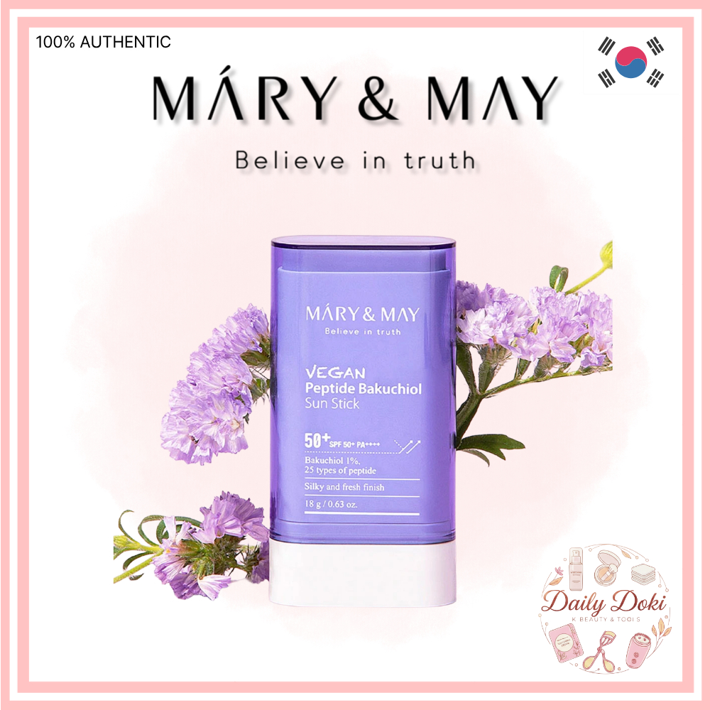 Mary & May Vegan Sun Stick SPF50 + PA + + + + 18g Bakuchiol Peptide 1ea / 2ea | Không có que chống n