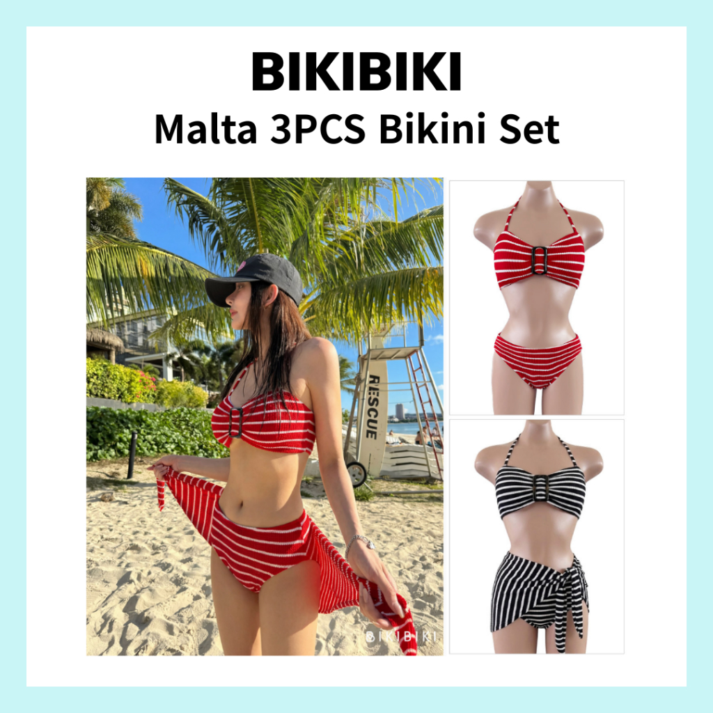 Bộ Bikini 3 món BIKIBIKI Malta - Đỏ / Đen | Size M, L