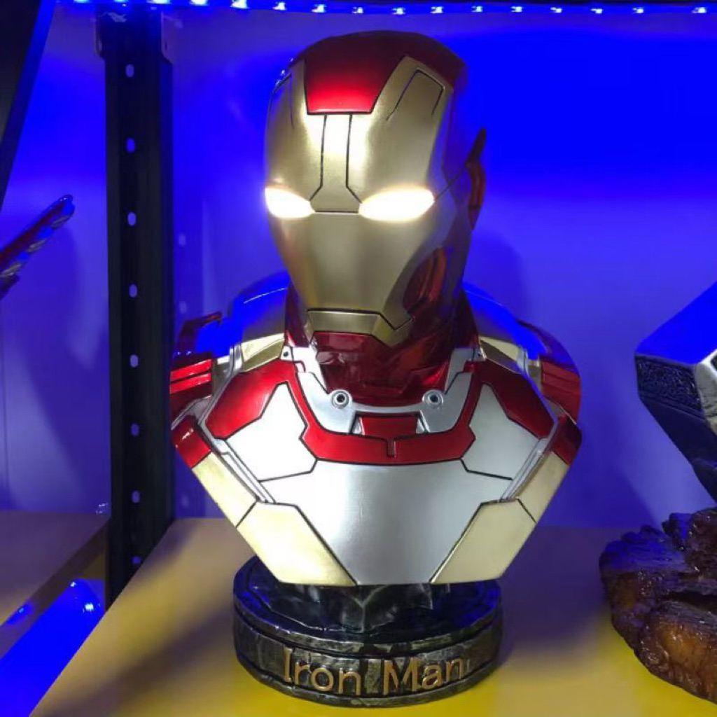 [THÔNG SỐ CHUẨN] Tượng Bán Thân Iron Man Mark 42 (MK42) - Cao 36cm - Có Đèn LED