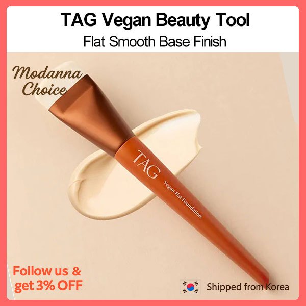 DAISO TAG Vegan Flat Foundation Brush Liquid Cream Face Makeup Brush