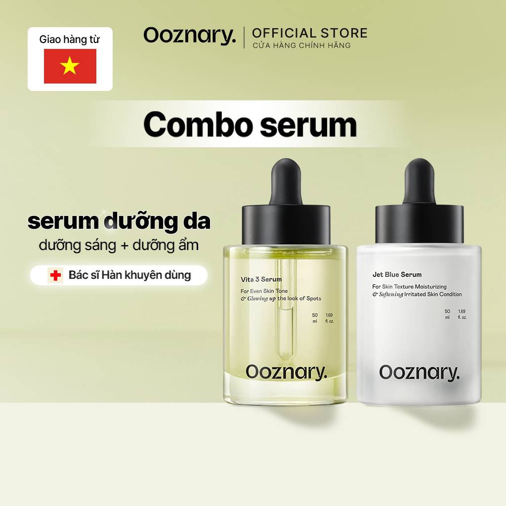[Combo] Ooznary Vita3 Serum dưỡng sáng mờ thâm 50ml & Jet Blue Serum dưỡng ẩm phục hồi 50ml
