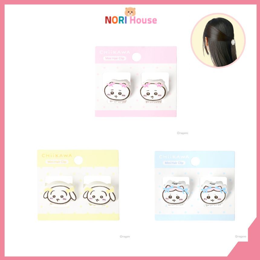 Kẹp Tóc Mini Chiikawa Hachiware Usagi – Set 2 Kẹp Chính Hãng