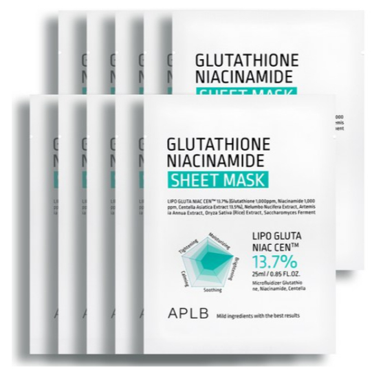 Mặt nạ tấm APLB Glutathione Niacinamide 5,10ea