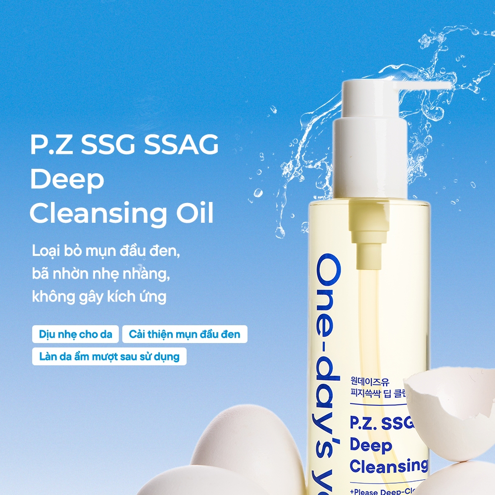 [One-day's you chính hãng] Dầu tẩy trang PZ SSG SSAC Deep Cleansing Oil (200ml) Giảm mụn đầu đen [HS