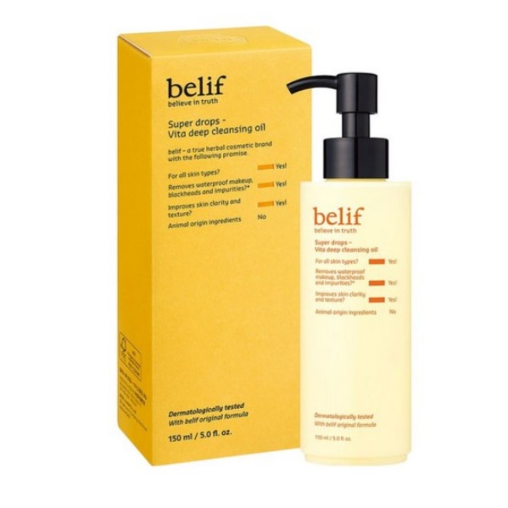 Dầu tẩy rửa sâu Belief Super Drops Vita, 1 chai, 150ml