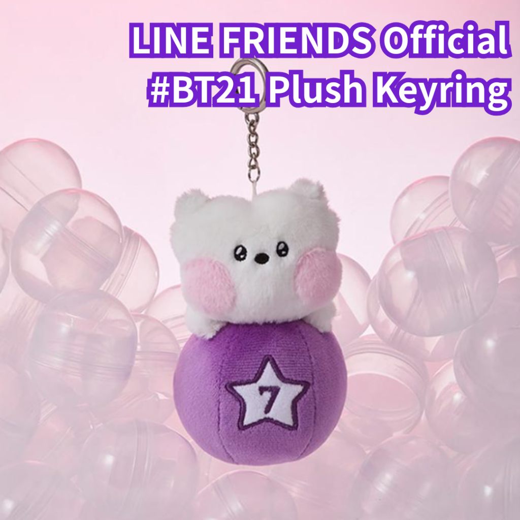 BT21 RJ Minini Lucky Gacha Sang Trọng Móc Khóa Túi Charm Mềm Búp Bê Móc Khóa