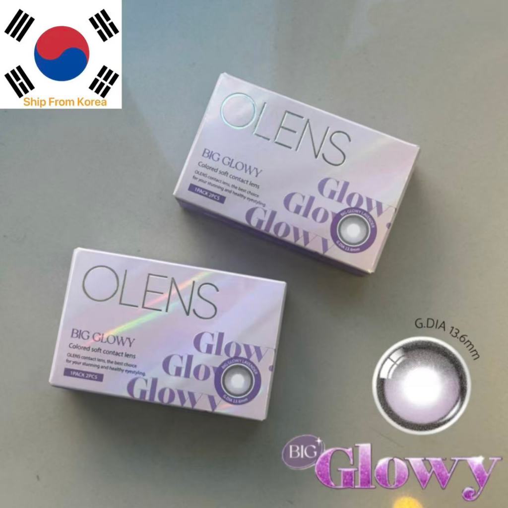 Ống kính áp tròng OLENS BIG GLOWY LAVENDER 2P, ống kính hàn quốc, ống kính