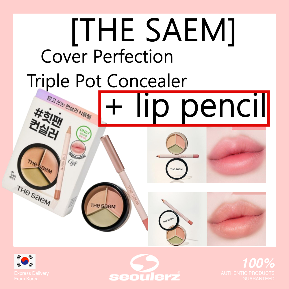 [THE SAEM] < MỚI > Cover Perfection Triple Pot Concealer 4.5g 7 màu + bút chì môi