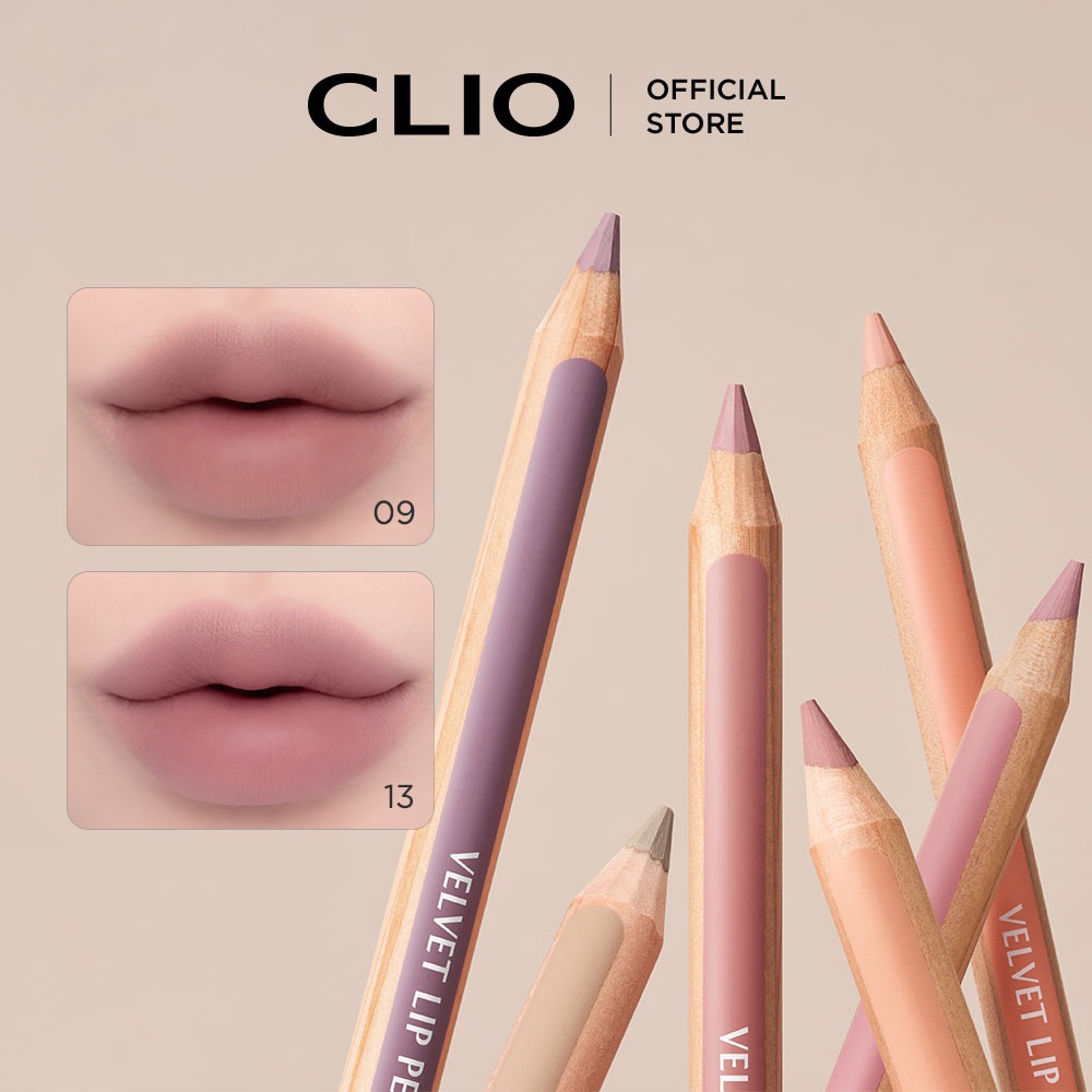 [CLIO - MÀU MỚI] CHÌ KẺ MÔI PENCIL VELVET LIP - 1,45g ☂ Lip Liner, mịn màng và dễ vẽ