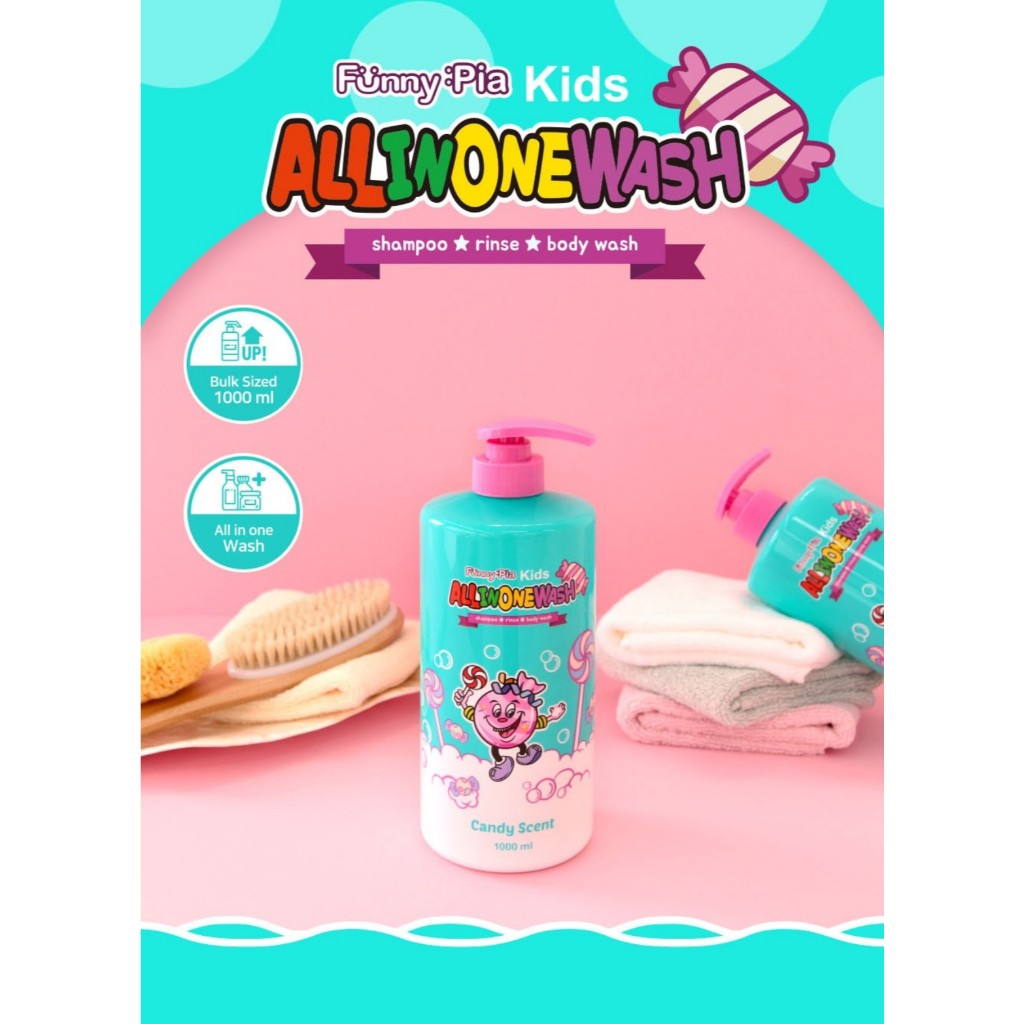 Sữa tắm tất cả trong một Funny Pia Kids 1000ml