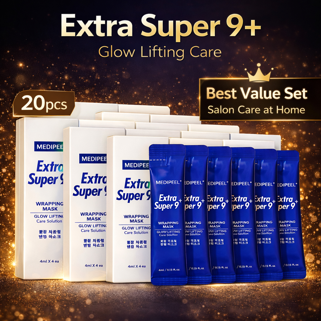 Mặt nạ gói MEDIPEEL Extra Super 9 + 4 x 5 hộp | Bộ 20 chiếc | Chăm sóc nâng phát sáng | Chăm sóc da 