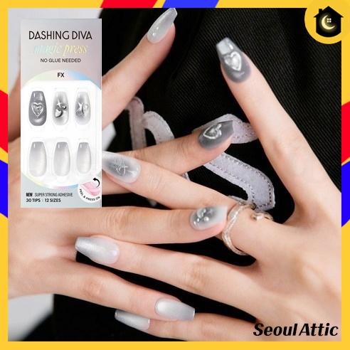 Dashing Diva Magic Press Nails Coffin Bạc Wish