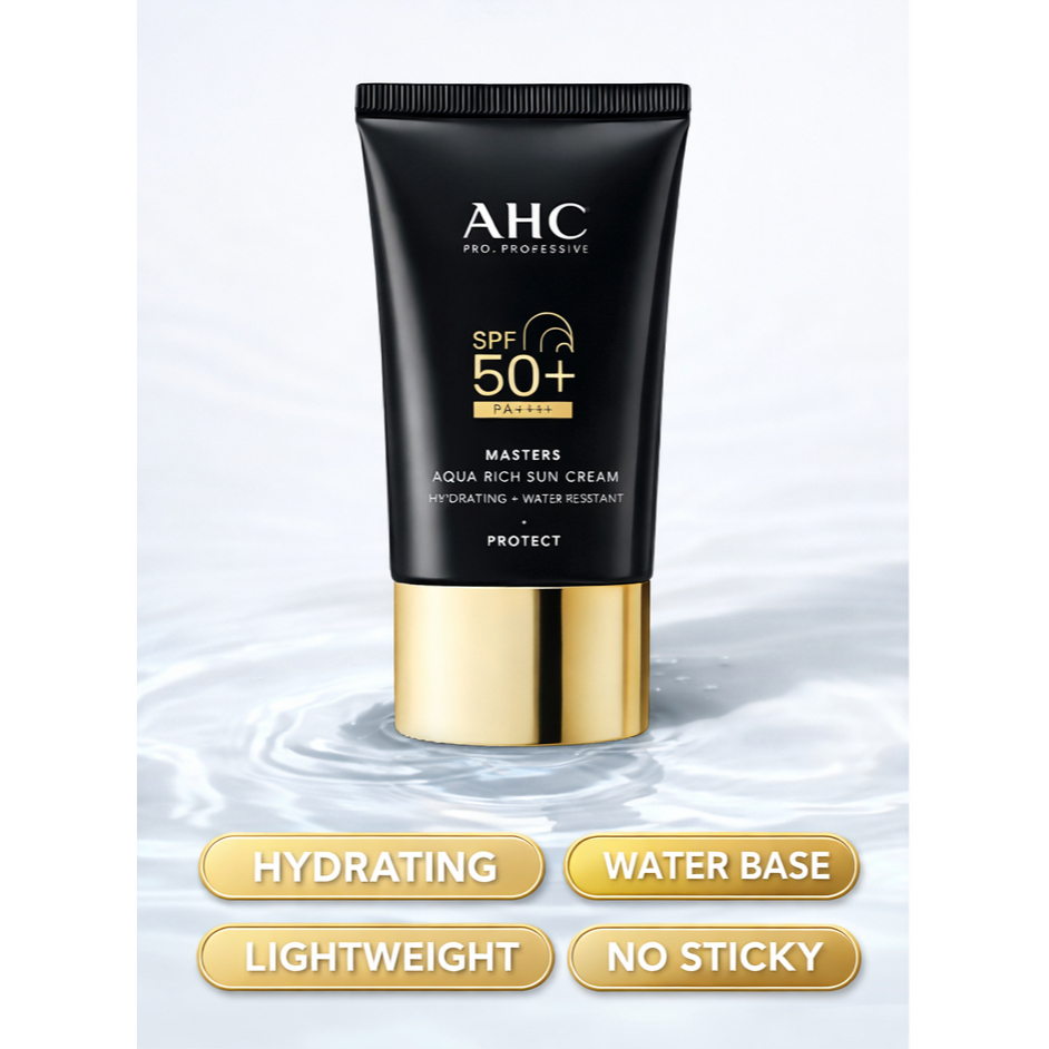 Kem chống nắng AHC Aqua Rich SPF50 + PA + + + + | Kem chống nắng nước dưỡng ẩm | Kem chống nắng nhẹ 