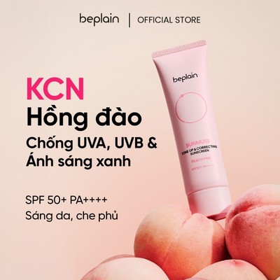 [Beplain X Lucie] Kem chống nắng BEPLAIN Sunmuse lai Vật Lý & Hoá Học, Nâng Tone hồng rạng rỡ và Sáng da SPF 50+ PA++++ 50ml Peach Pink