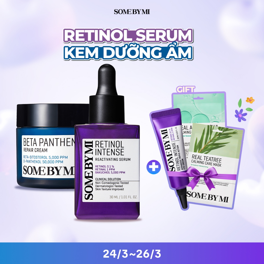 [SOME BY MI] Bộ đôi Retinol Intense Serum 30ml và Kem dưỡng B5 Hydra Repair Cream 50ml