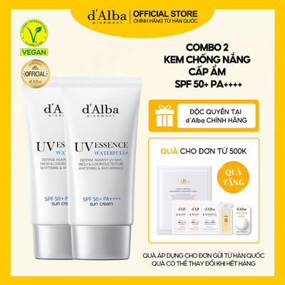 [d'Alba Official] Combo 2 kem chống nắng dưỡng ẩm SPF 50 + PA ++++  50ml * 2