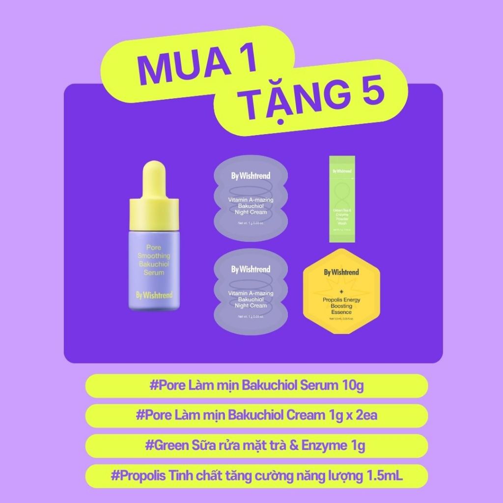 [By Wishtrend] 5pcs trial kit Bộ kit dùng thử 5 món
