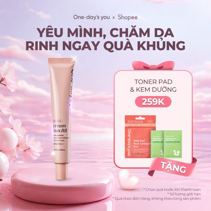 [MUA 1 TẶNG 1][Kem nâng tông] Kem dưỡng căng bóng/ Nâng tông/ Chống nắng | ONE DAY'S YOU Me Nyeo Sun