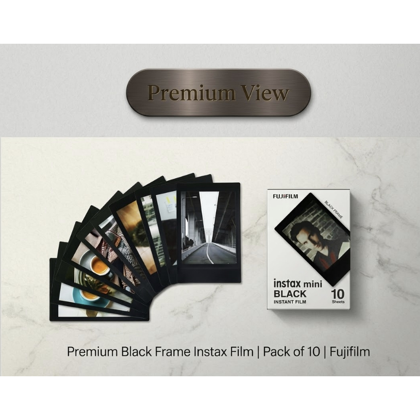 Fujifilm Instax Mini Film Black Frame Edition - 10 tờ | Ảnh bóng tương phản cao cho Instax Mini 12 1