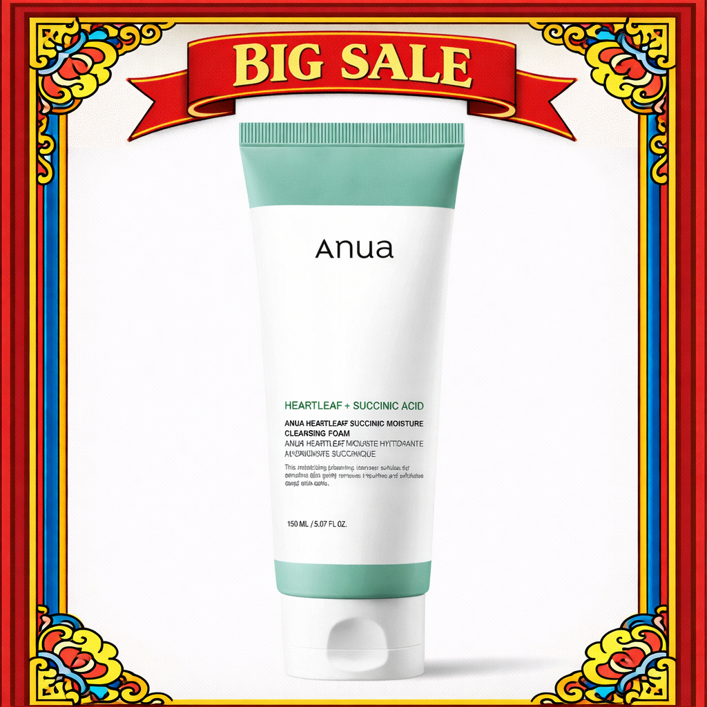 Sữa rửa mặt dưỡng ẩm ANUA Heartleaf Succinic 150ml | Sữa rửa mặt nhẹ nhàng cân bằng pH cho da nhạy c