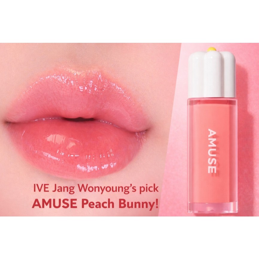AMUSE Dew Tint 4g Lip Tint Nước Bóng Tint Dưỡng Ẩm Màu Môi Đào Thỏ Bưởi Khỏa Thân Trang Điểm Hàn Quố