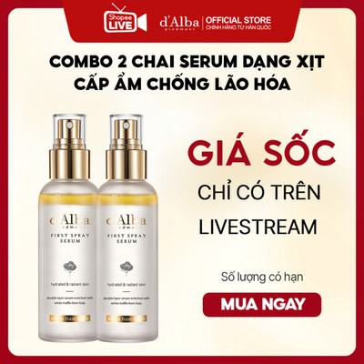 [Live] Combo 2 chai serum dạng xịt căng bóng chống lão hóa d'Alba First Spray Serum 100ml * 2