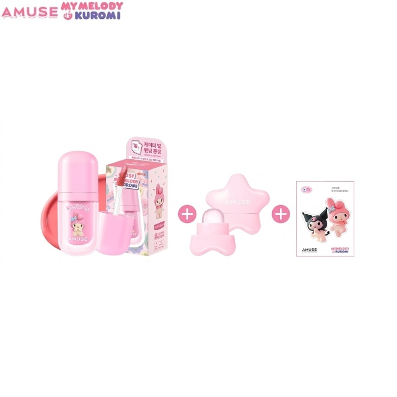 AMUSE Bebe Tint + Mini Lip Brush + Sticker Set 3items [AMUSE X MY MELODY & KUROMI] [Số lượng có hạn]
