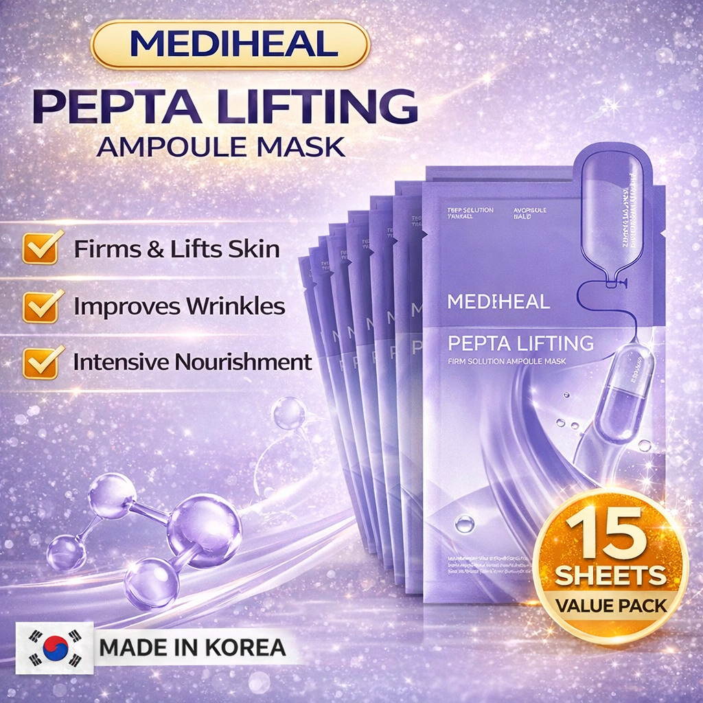 MEDIHEAL Pepta Lifting Ampoule Mask 15 tờ Hàn Quốc Sheet Mask Firming Anti-Aging Care
