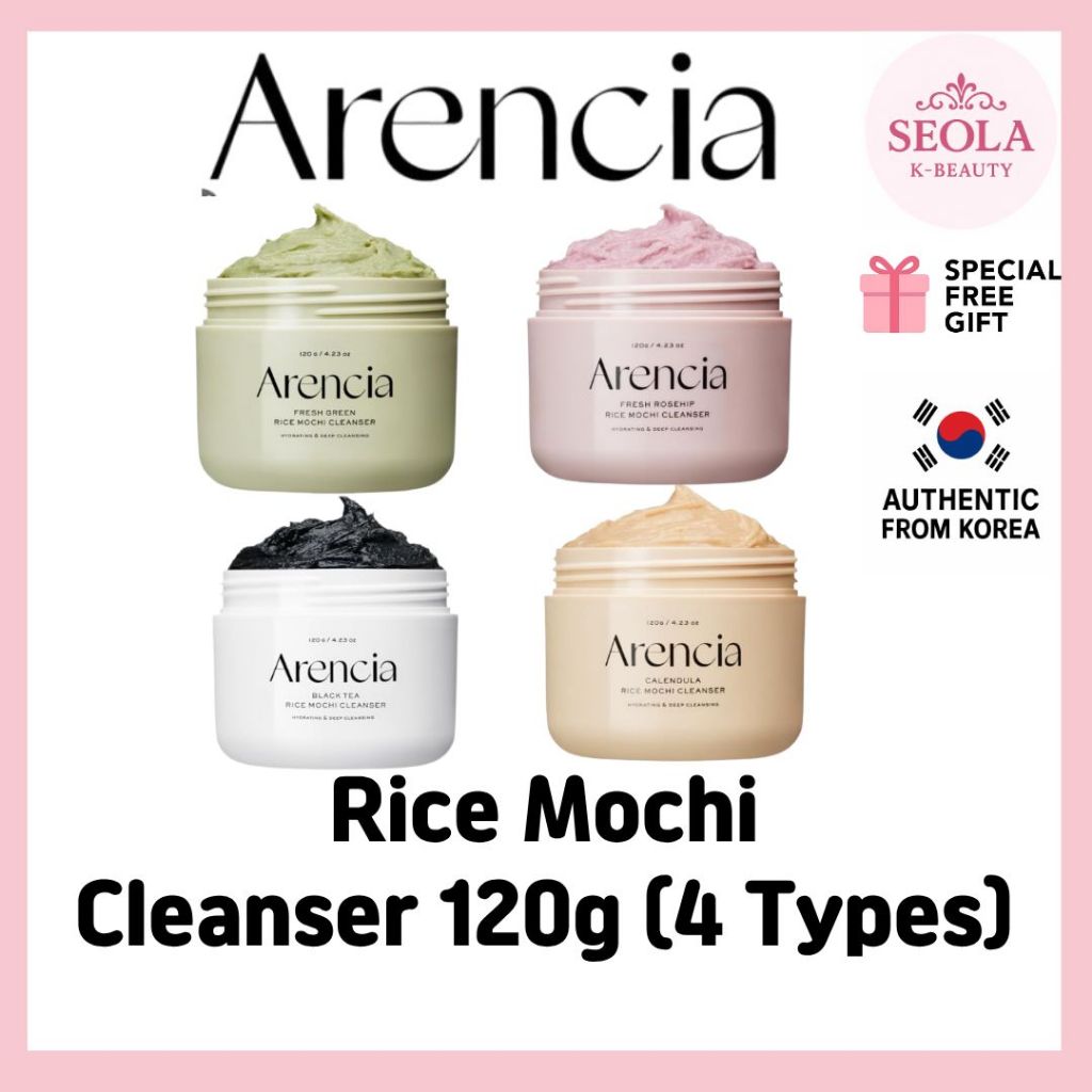 [ARENCIA] Rice Mochi Cleanser / Sữa rửa mặt 120g (Fresh Green/Fresh Rosehip/Black Tea/Calendula)