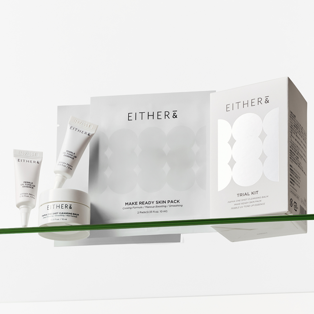 EITHER & Trial Kit (Son dưỡng da Papha One Shot 10ml / Make Ready Skin Pack (2ea) / Tinh chất tạo tô