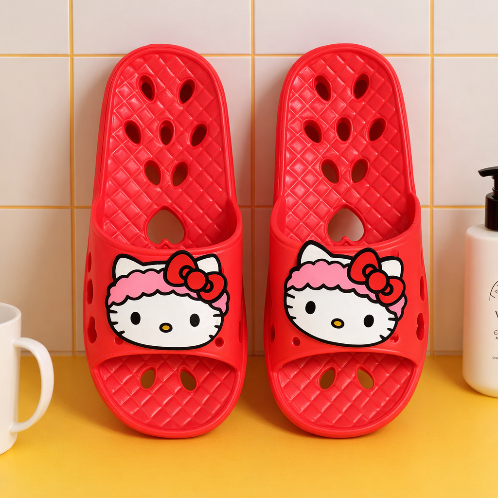 [DAISO HÀN QUỐC] Dép đi trong phòng tắm Hello Kitty EVA Dép tắm chống trượt Dép đi trong nhà hoạt hì