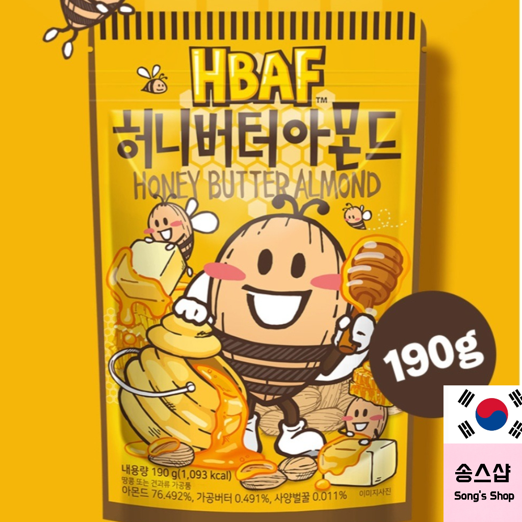 [HBAF] Hạnh nhân 190g Bơ Mật Ong Hạt Hàn Quốc