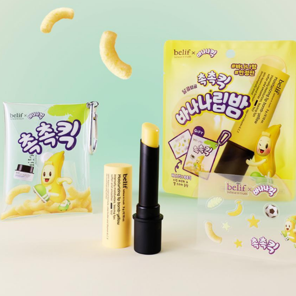 BELIF X BANANA KICK Hàn Quốc - Bộ Son Dưỡng Môi Dưỡng Ẩm Chuối Đặc Biệt