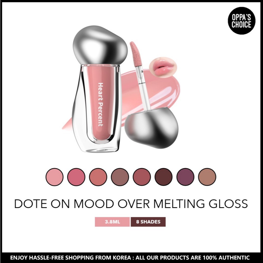 [HEART PERCENT] DOTE ON MOOD OVER MELTING GLOSS (8 SHADES)