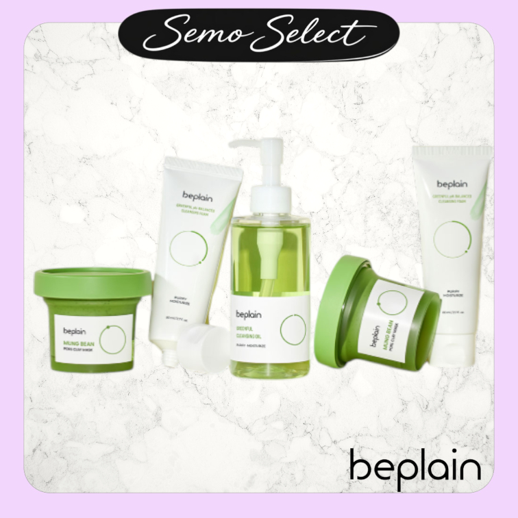 Beplain – Sữa rửa mặt Mung Bean 80ml / Mặt nạ đất sét lỗ chân lông 120ml / Dầu 200ml (Đơn / Gói / Bộ