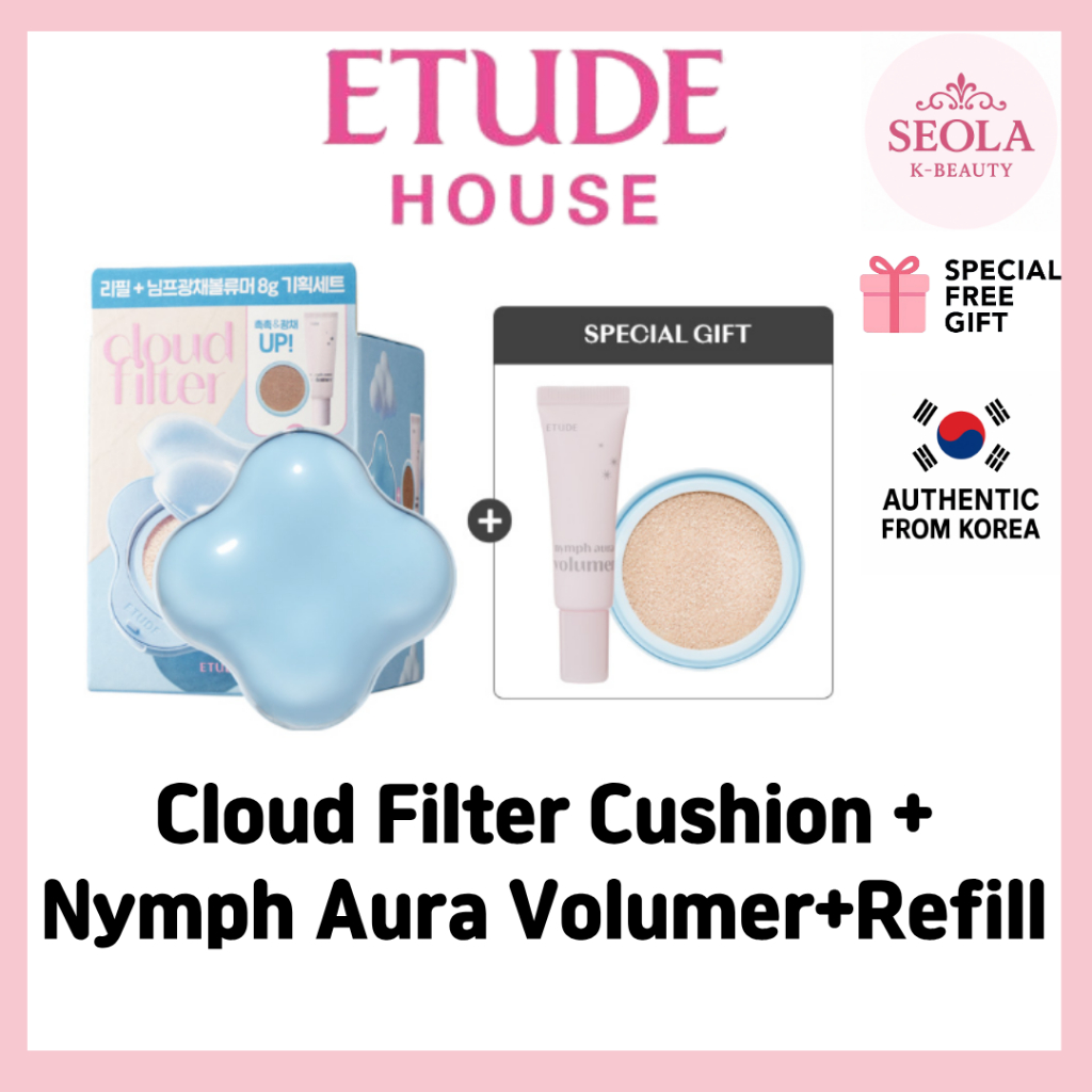 [ETUDE] Cloud Filter Cushion SPF42 / PA+++ / Phấn nước (Main Product + Nymph Aura Volumer + Refill) 