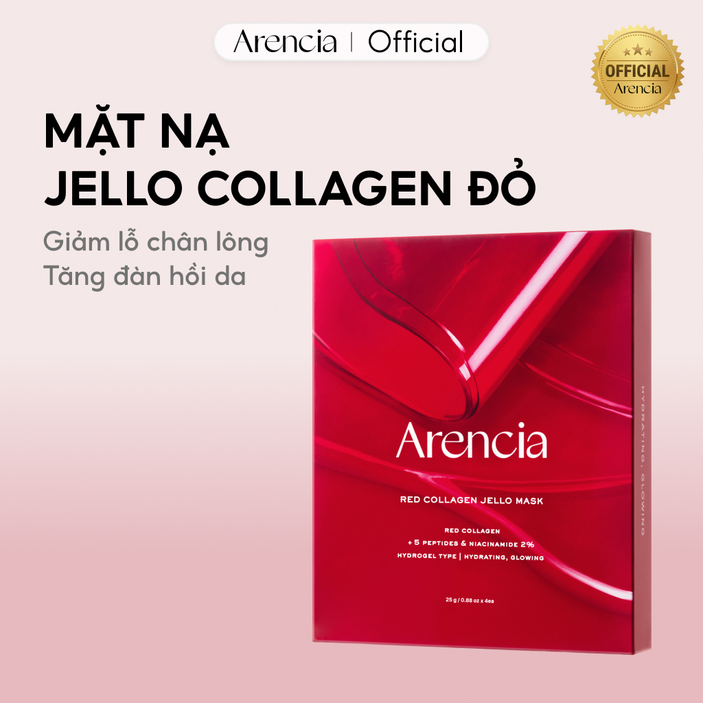 [Arencia] Mặt nạ Jello Collagen đỏ (4ea)